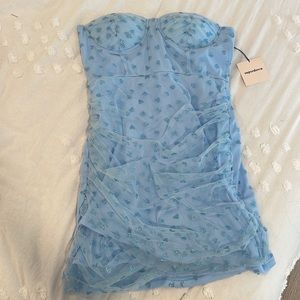 Superdown Fifi mosh mini dress in baby blue